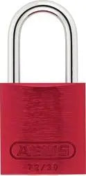 ABUS - Anodized Aluminum Padlock Keyed-Alike w/ 1" Shackle - Red - Becker Safety and Supply