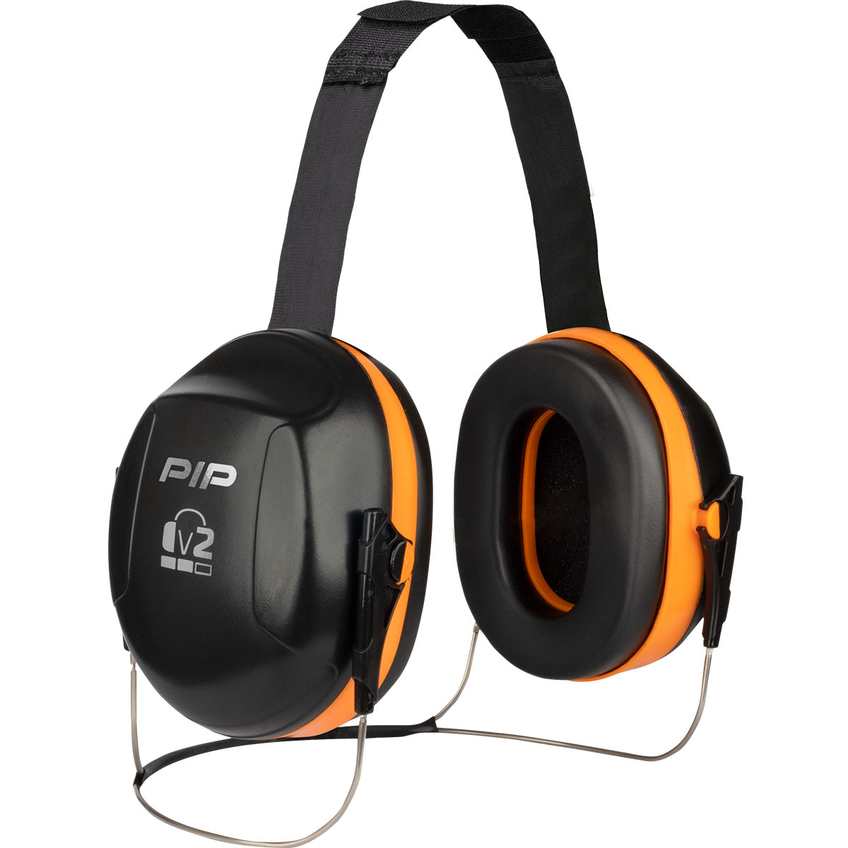 PIP - V2 Passive Ear Muff With Neckband - NRR 25 Black/Neon Orange