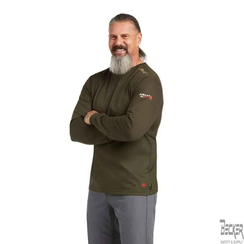 ARIAT - FR Dog Tags T-Shirt, SAGE - Becker Safety and Supply