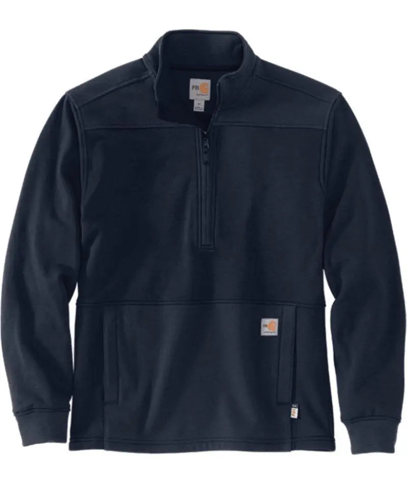 CARHARTT - FR RAIN DEFENDER RELAXED FIT FLEECE PULLOVER, NAVY Becker Safety and Supply