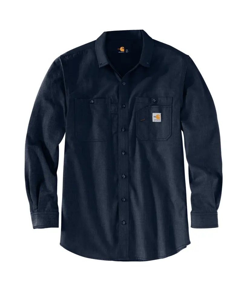 CARHARTT-Flame Resistant Force Loose Fit Lightweight Long-Sleeve Shirt - Navy-2XL  Becker Safety and Supply