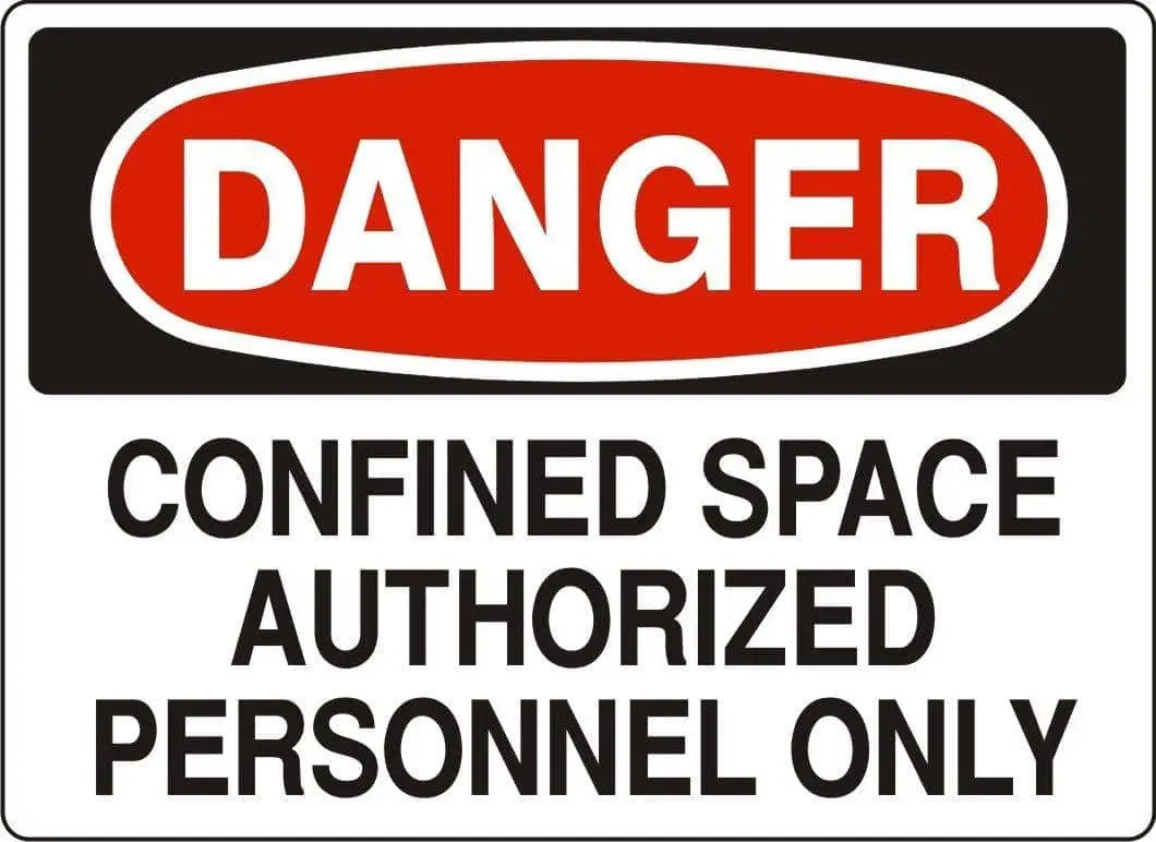 DANGER - CONFINED SPACE AUTHORIZED PERSONNEL ONLY - 10X14 ADHESIVE VINYL - Becker Safety and Supply