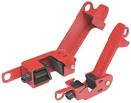 Master Lock - Grip Tight Circuit Breaker Lockout - Set of one each 491B (tall & wide toggles) & 493B (standard single & double toggles) - Becker Safety and Supply