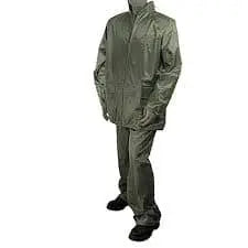 MAJESTIC - Green Rainsuit w/pants and attached hood - Becker Safety and Supply