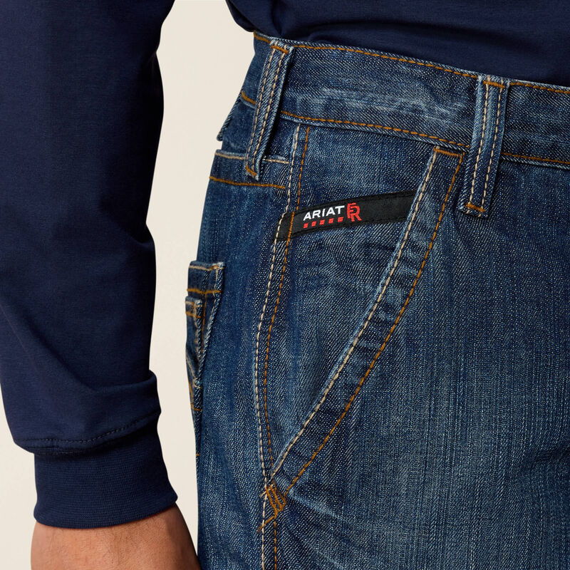 ARIAT - Mens FR M4 Workhorse - Carpentar Style - Bootcut - Low Rise Jeans - Flint Wash - Becker Safety and Supply