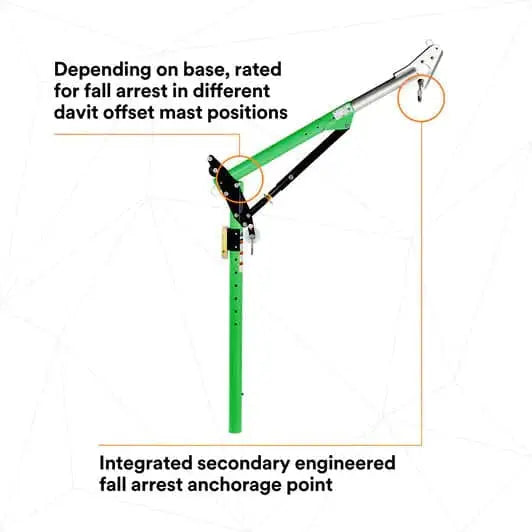 3M™ DBI-SALA® Confined Space One-Piece Adjustable Offset Davit Mast - 27.5" - 42.5" Offset - 69.5" - 87.5" Mast Height - Becker Safety and Supply