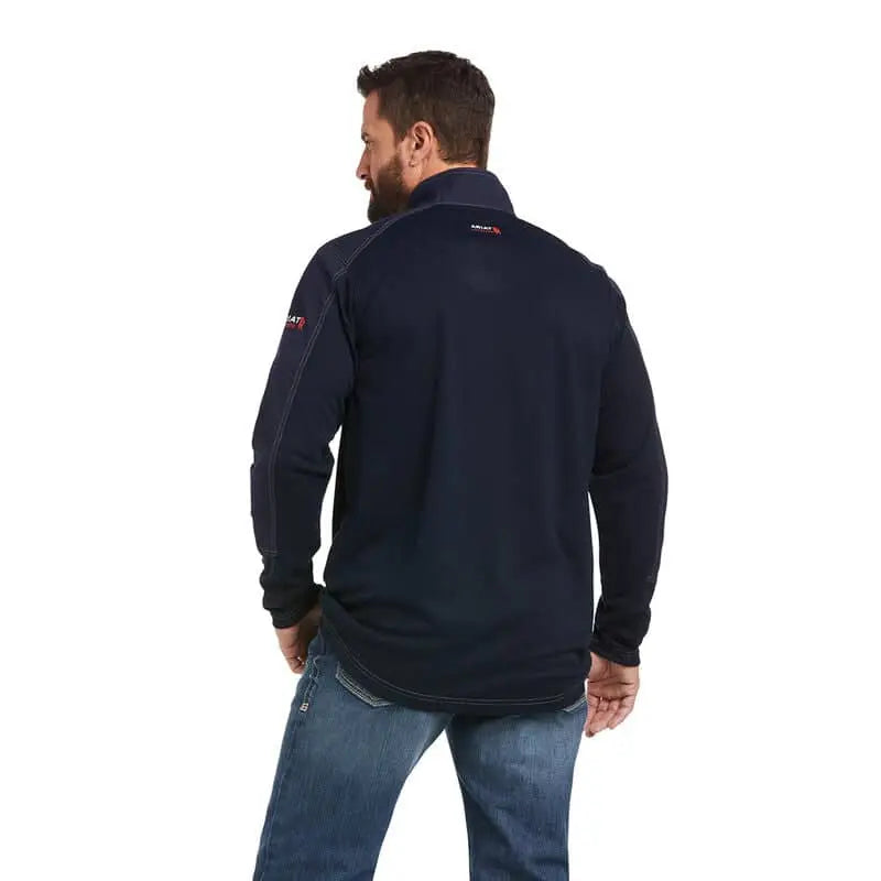 ARIAT - FR DuraLight 1/4 Zip Work Shirt, Navy - Becker Safety and Supply
