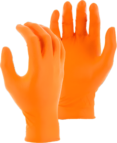 MAJESTIC - SUPER GRIP 8 Mil Disposable Glove, Diamond Grip 100 gloves/box-S  Becker Safety and Supply