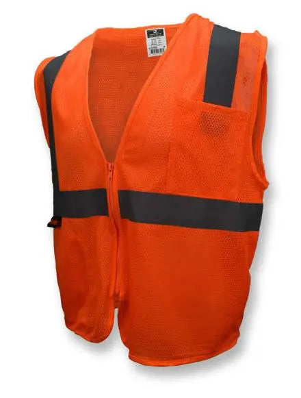 RADIANS - Economy Type R Class 2 Mesh Safety Vest with Zipper, HI-Vis Orange - Becker Safety and Supply