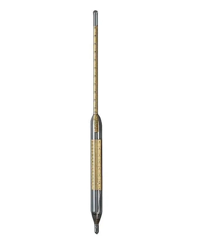 ROBINSON - Hydrometers, API Combined. Thermometer in the bottom. 15" Long50 to 70 (Division .1, Temp Range 0-150) - Becker Safety and Supply